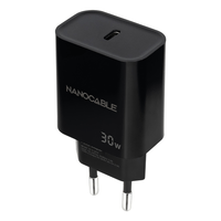 Miniatura 1 de CARGADOR USB PARED NANO CABLE USB-C/PD 30W NEGRO