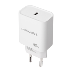 CARGADOR USB PARED NANO CABLE USB-C/PD 30W BLANCO