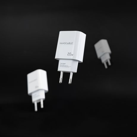 CARGADOR USB PARED NANO CABLE USB-C/PD + USB-A/QC 20W BLANCO - Imagen 3 de 4 CARGADOR USB PARED NANO CABLE USB-C/PD + USB-A/QC 20W BLANCO - Imagen 3 de 4