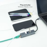 Miniatura 5 de CONVERSOR NANO CABLE USB-C - ETHERNET+ 3USB3.0 15CM