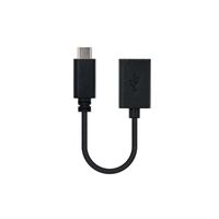 Miniatura 2 de CABLE USB OTG NANOCABLE 10.01.2400 - CONECTORES USB TIPO-C MACHO A USB HEMBRA - USB 2.0 - 0.15M - COLOR NEGRO 10.01.2400