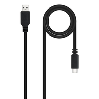 Miniatura 1 de CABLE USB 2.0 3A, TIPO USB-C/M-A/M, NEGRO 2 Metros