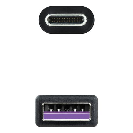Nanocable Cable USB 2.0 3A USB-C-M/M 1.5M Negro - Imagen 4 de 6 Nanocable Cable USB 2.0 3A USB-C-M/M 1.5M Negro - Imagen 4 de 6