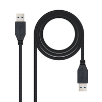 Miniatura 1 de Nanocable Cable USB 3.0, tipo A/M-A/M, Negro, 1m