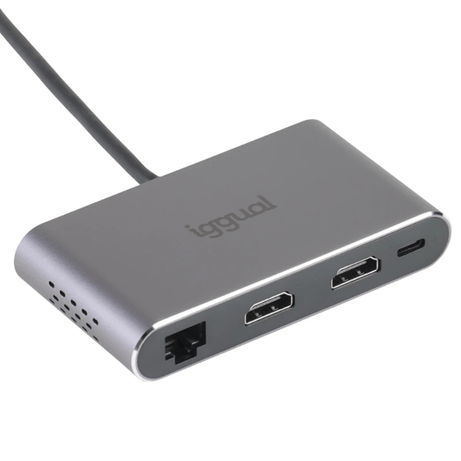 iggual Hub C 8 en 1 2xHDMI 2xUSB 2xSD RJ45 PD100W - Imagen 1 de 5 iggual Hub C 8 en 1 2xHDMI 2xUSB 2xSD RJ45 PD100W - Imagen 1 de 5