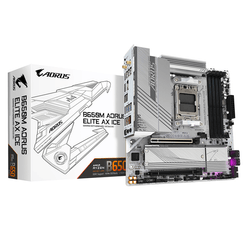 GIGABYTE AMD  B650M AORUS ELITE AX ICE Placa base - AMD Ryzen serie 9000, VRM de 12+2+2 fases, hasta 8000 MHz DDR5 (OC), 1xPCIe 5.0 + 1xPCIe 4.0 M.2,