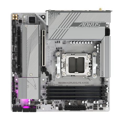 GIGABYTE AMD B650M AORUS ELITE AX ICE Placa base - AMD Ryzen serie 9000, VRM de 12+2+2 fases, hasta 8000 MHz DDR5 (OC), 1xPCIe 5.0 + 1xPCIe 4.0 M.2, - Imagen 6 de 7 GIGABYTE AMD B650M AORUS ELITE AX ICE Placa base - AMD Ryzen serie 9000, VRM de 12+2+2 fases, hasta 8000 MHz DDR5 (OC), 1xPCIe 5.0 + 1xPCIe 4.0 M.2, - Imagen 6 de 7