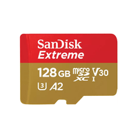 Miniatura 1 de SANDISK EXTREME MICROSDXC 128GB + SD ADAPTER + 1 YR RESCUEPRO DELUXE UP TO 190MB/S & 90MB/S READ/WRITE SPEEDS A2 C10 V30 UHS-I