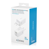 Miniatura 8 de CARGADOR GAN AISENS 100W 2XUSB-C PD3.0 QC4.0 QC5.0 1XUSB-A QC3.0