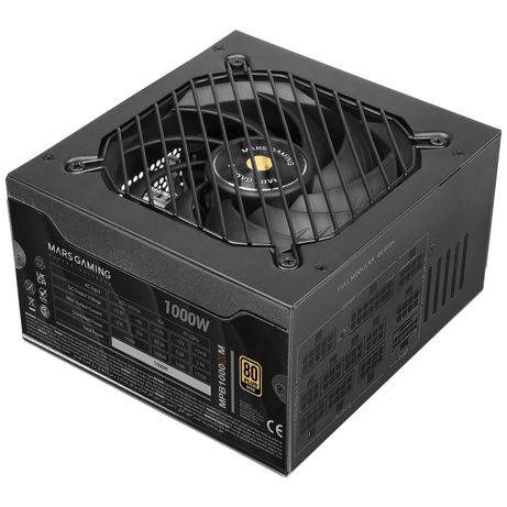 Fuente Alimentación 1000W MARS GAMING MPB1000SIM 80 PLUS Gold Fully-Modular Negro - Imagen 3 de 6 Fuente Alimentación 1000W MARS GAMING MPB1000SIM 80 PLUS Gold Fully-Modular Negro - Imagen 3 de 6
