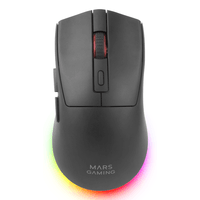 Miniatura 1 de MOUSE MARS GAMING WIRELESS Y BLUETOOTH MMT3 RGB BASE DE RECARGA MAGNETICA 14400 DPI COLOR NEGRO