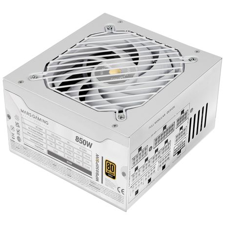 Fuente Alimentación 850W MARS GAMING MPB850PSIW 80 PLUS Gold Fully-Modular Blanco - Imagen 2 de 6 Fuente Alimentación 850W MARS GAMING MPB850PSIW 80 PLUS Gold Fully-Modular Blanco - Imagen 2 de 6