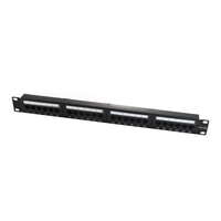 Miniatura 1 de WP 19" PATCH PANEL CAT.6A UTP 24 RJ45 PORTS 1U WITH CABLE MANAGEMENT, BLACK (WPC-PAN-6AU-24)
