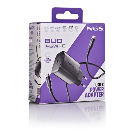 CARGADOR DE PARED NGS BUD 45W GaN 1xUSB-C INCLUYE CABLE DE CARGA - Imagen 9 de 10 CARGADOR DE PARED NGS BUD 45W GaN 1xUSB-C INCLUYE CABLE DE CARGA - Imagen 9 de 10