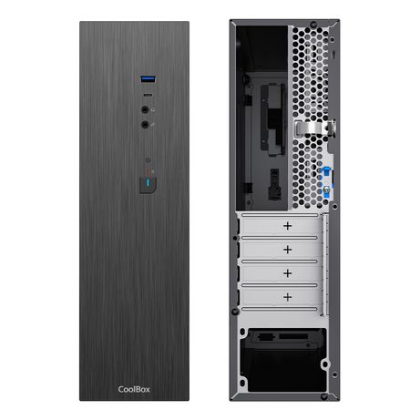 COOLBOX CAJA MATX SLIM T370 USB-C 3.2 GEN1 FTE.500GRT 500W Negro Incluye Fuente - Imagen 4 de 6 COOLBOX CAJA MATX SLIM T370 USB-C 3.2 GEN1 FTE.500GRT 500W Negro Incluye Fuente - Imagen 4 de 6