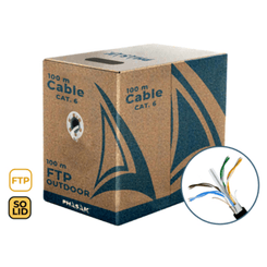 Phasak Bobina de cable de red FTP Cat 6 exterior CCA AWG23 100 m     PHR 671
