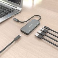 Miniatura 6 de HUB AISENS USB 3.1 USB-C 1XPD 100W 1XUSB-C 3.0 3XUSB-A 2.0 GRIS 15CM