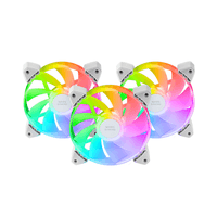 Miniatura 1 de KIT 3xVENTILADOR INTERNO ARGB MARS GAMING MF-3ARW KIT BLANCO 12x12cm ARGB RAINBOW ASPAS INVERTIDAS