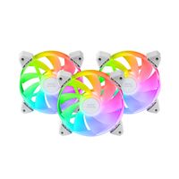 Miniatura 2 de KIT 3xVENTILADOR INTERNO ARGB MARS GAMING MF-3ARW KIT BLANCO 12x12cm ARGB RAINBOW ASPAS INVERTIDAS
