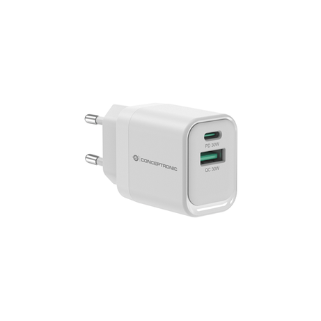 CARGADOR DE PARED QUICK CHARGE 3.0 PD PPS 1PUERTO USB-C 1 PUERTO USB-A CONCEPTRONIC ALTHEA 33W - Imagen 1 de 1 CARGADOR DE PARED QUICK CHARGE 3.0 PD PPS 1PUERTO USB-C 1 PUERTO USB-A CONCEPTRONIC ALTHEA 33W - Imagen 1 de 1