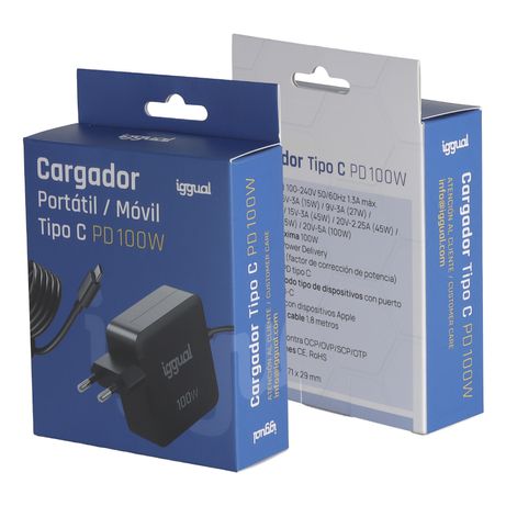 iggual Cargador portátil y móvil tipo C PD 100W - Imagen 5 de 5 iggual Cargador portátil y móvil tipo C PD 100W - Imagen 5 de 5