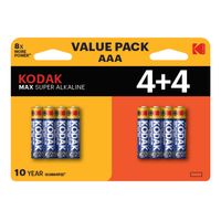 Miniatura 2 de PILAS AAA KODAK MAX ALCALINA LR3 PACK 8 (4+4) UNIDADES 1150 mAh 1.5V (ecotasas incluidas)