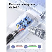 Miniatura 3 de UGREEN CABLE UGREEN USB-A USB-C TRENZADO DE ALUMINIO 1 M NEGRO