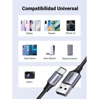 Miniatura 6 de UGREEN CABLE UGREEN USB-A USB-C TRENZADO DE ALUMINIO 1 M NEGRO