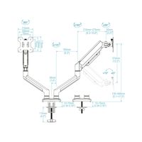 Miniatura 2 de Tooq Soporte mesa DB1334TNR-W 2 brazo 13-34 Blanco