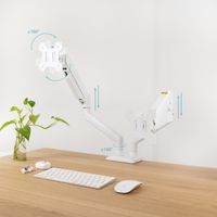 Miniatura 6 de Tooq Soporte mesa DB1334TNR-W 2 brazo 13-34 Blanco