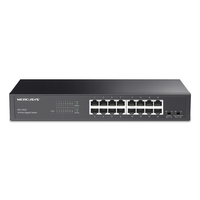 Miniatura 1 de SWITCH NO GESTIONABLE MERCUSYS MS116GS 16P 16xRJ45 1Gbps CARCASA METALICA ENRACKABLE