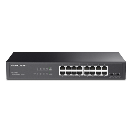SWITCH NO GESTIONABLE MERCUSYS MS116GS 16P 16xRJ45 1Gbps CARCASA METALICA ENRACKABLE - Imagen 1 de 5 SWITCH NO GESTIONABLE MERCUSYS MS116GS 16P 16xRJ45 1Gbps CARCASA METALICA ENRACKABLE - Imagen 1 de 5