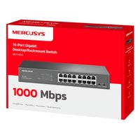 Miniatura 5 de SWITCH NO GESTIONABLE MERCUSYS MS116GS 16P 16xRJ45 1Gbps CARCASA METALICA ENRACKABLE