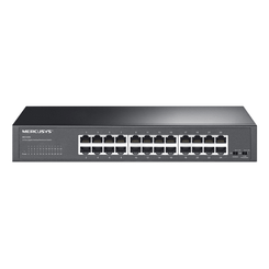 SWITCH NO GESTIONABLE MERCUSYS MS124GS 24P 24xRJ45 1Gbps CARCASA METALICA ENRACKABLE