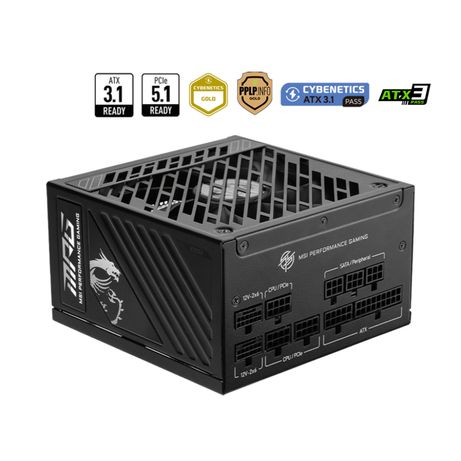 FUENTE DE ALIMENTACIóN MSI MPG A1250GS PCIE5 1250W 80+ GOLD FULL MODULAR - Imagen 3 de 6 FUENTE DE ALIMENTACIóN MSI MPG A1250GS PCIE5 1250W 80+ GOLD FULL MODULAR - Imagen 3 de 6