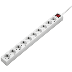 Hama regleta 10 Tomas Interruptor 3m Blanca