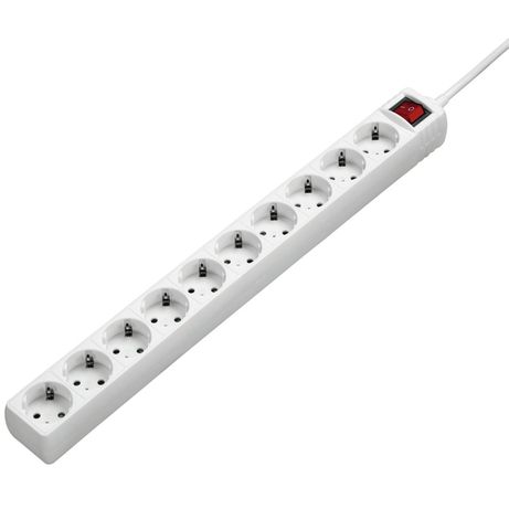 Hama regleta 10 Tomas Interruptor 3m Blanca - Imagen 2 de 2 Hama regleta 10 Tomas Interruptor 3m Blanca - Imagen 2 de 2