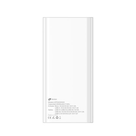 LEOTEC POWERBANK 30000MAH 22,5W PD20W BLAN (1 USB-C+4USB-A INC USB-A A USB-C) - Imagen 16 de 17 LEOTEC POWERBANK 30000MAH 22,5W PD20W BLAN (1 USB-C+4USB-A INC USB-A A USB-C) - Imagen 16 de 17