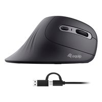 Miniatura 2 de MOUSE VERTICAL EQUIP ERGONOMICO USB-C & USB-A 6 BOTONES 7200DPI  COLOR NEGRO