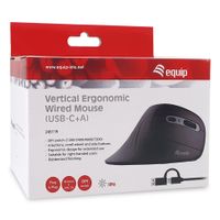 Miniatura 5 de MOUSE VERTICAL EQUIP ERGONOMICO USB-C & USB-A 6 BOTONES 7200DPI  COLOR NEGRO