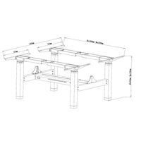 Miniatura 7 de MESA ELECTRICA ERGONOMICA DOBLE "CARA A CARA" ALTURA REGULABLE SIN TABLERO COLOR ESTRUCTURA GRIS CON