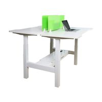 Miniatura 2 de MESA ELECTRICA ERGONOMICA DOBLE "CARA A CARA" ALTURA REGULABLE SIN TABLERO COLOR ESTRUCTURA BLANCO C