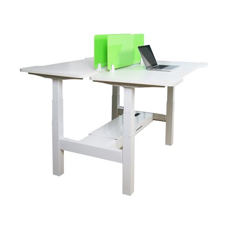 MESA ELECTRICA ERGONOMICA DOBLE "CARA A CARA" ALTURA REGULABLE SIN TABLERO COLOR ESTRUCTURA BLANCO C - Imagen 2 de 3 MESA ELECTRICA ERGONOMICA DOBLE "CARA A CARA" ALTURA REGULABLE SIN TABLERO COLOR ESTRUCTURA BLANCO C - Imagen 2 de 3