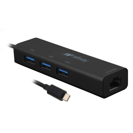 Hub NETWAY tipo C 3 puertos USB 3.0 + RJ45 - Imagen 1 de 1 Hub NETWAY tipo C 3 puertos USB 3.0 + RJ45 - Imagen 1 de 1