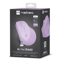 Miniatura 12 de RATON NATEC CRAKE 2 VERTICAL DIESTRO DUAL 2400 DPI LAVANDA BLUETOOTH PILAS