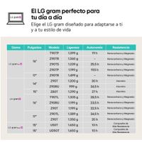 Miniatura 13 de PORTATIL LG GRAM 16Z90TS-G.AU99B CORE U9-288V 32GB 1TBSSD 16" WQXGA W11H