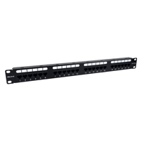 Miniatura 1 de PHASAK  Patch panel 19" 24P PHASAK Cat.6 UTP RJ45 DUAL 1U + Organizador - PU 2424  Negro