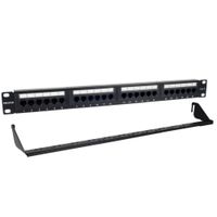 Miniatura 3 de PHASAK  Patch panel 19" 24P PHASAK Cat.6 UTP RJ45 DUAL 1U + Organizador - PU 2424  Negro