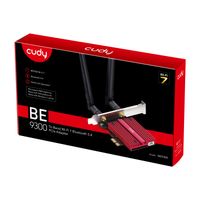 Miniatura 6 de Cudy Adaptador de Red PCIe Tribanda WiFi 7 BE9300 - Bluetooth 5.4 - Disipador Termico - Color Negro/Rojo