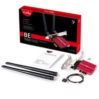 Miniatura 7 de Cudy Adaptador de Red PCIe Tribanda WiFi 7 BE9300 - Bluetooth 5.4 - Disipador Termico - Color Negro/Rojo